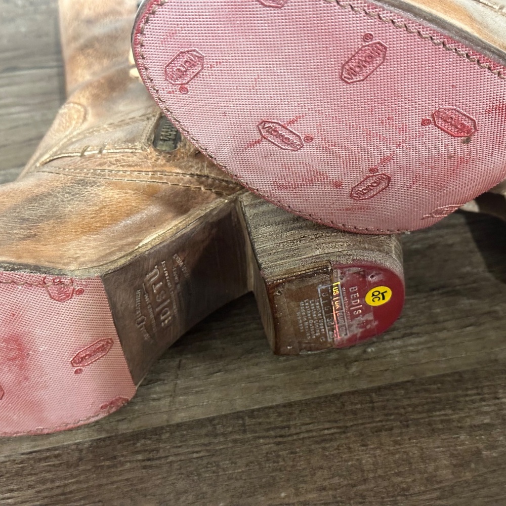 BedStu Leather Tan Boots (Size 8) Steampunk, Victorian Cowgirl - Picture 8 of 8